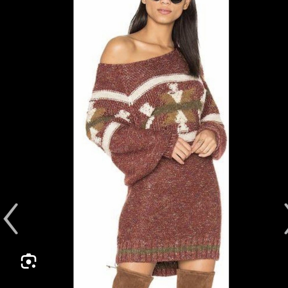 Grey Free People Northern Lights Sweater Dress